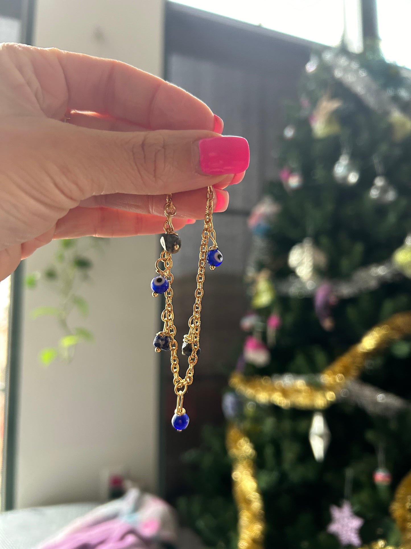 Evil Eye & Lapis Anklet