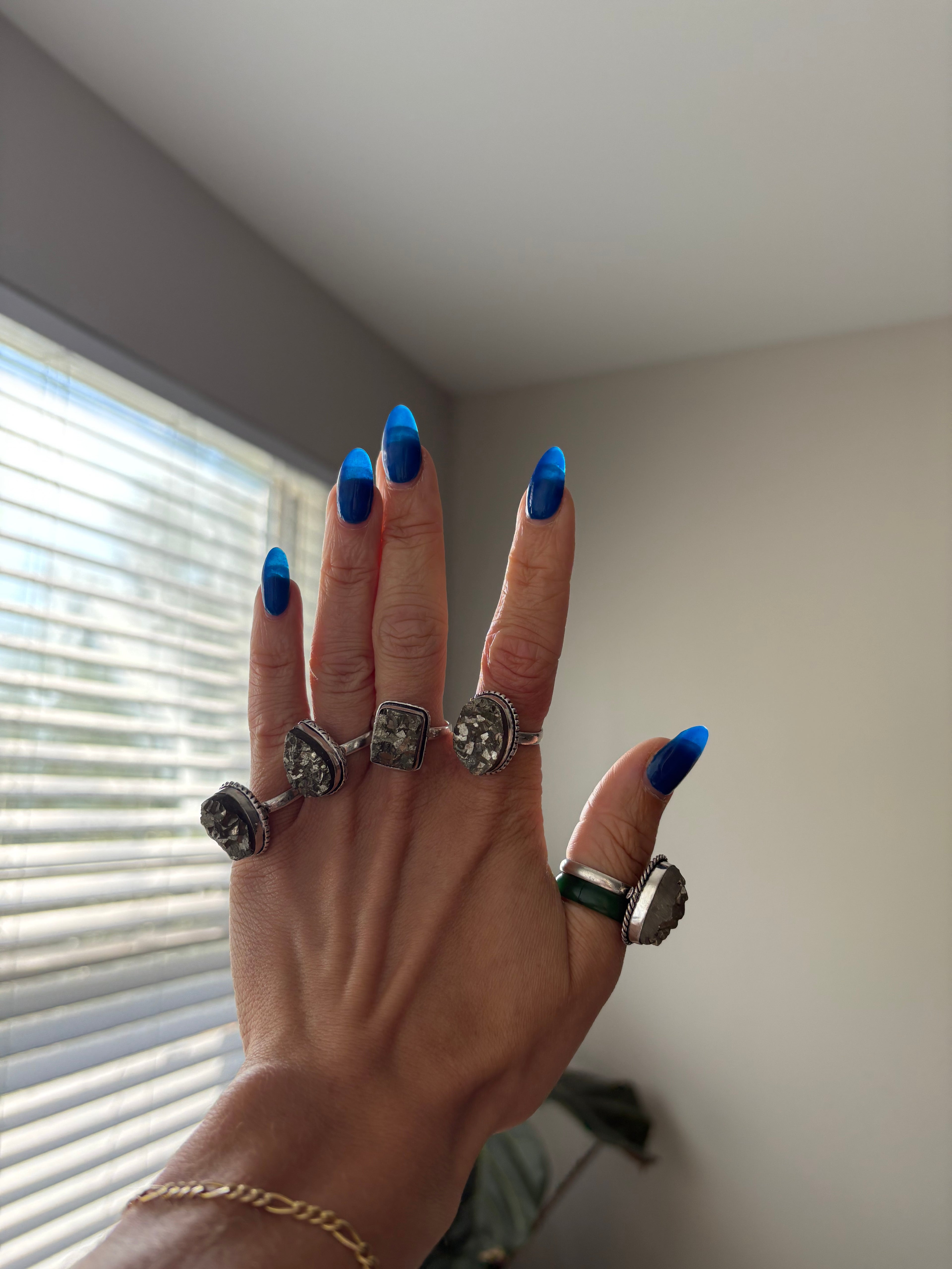 Silver Pyrite Rings