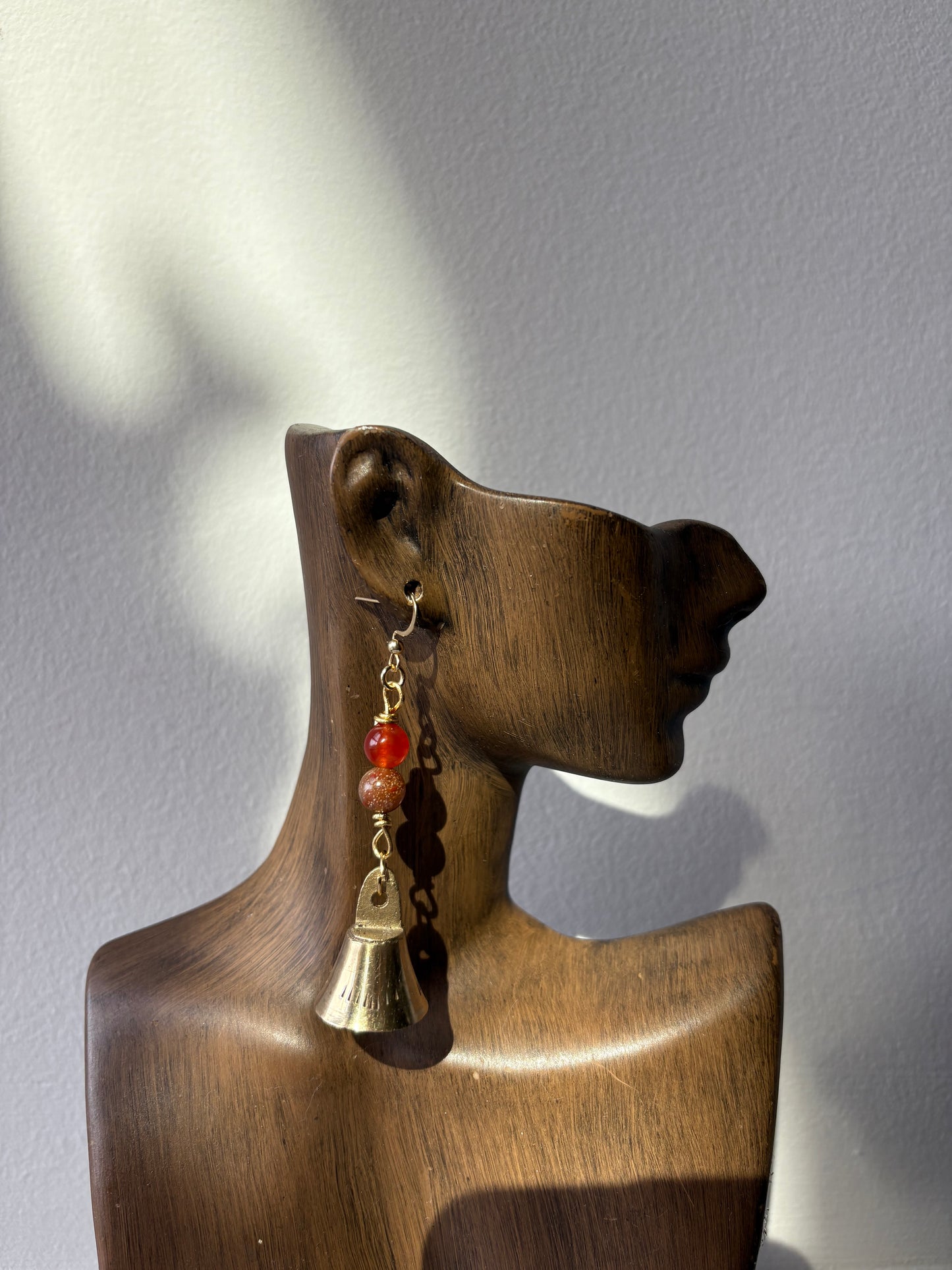 Carnelian & Red Jasper Altar Bell Earrings