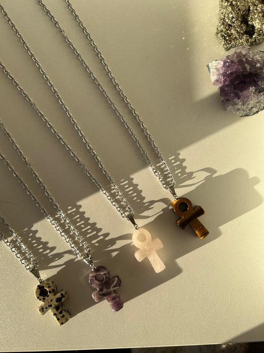 Crystal Ankh Necklaces