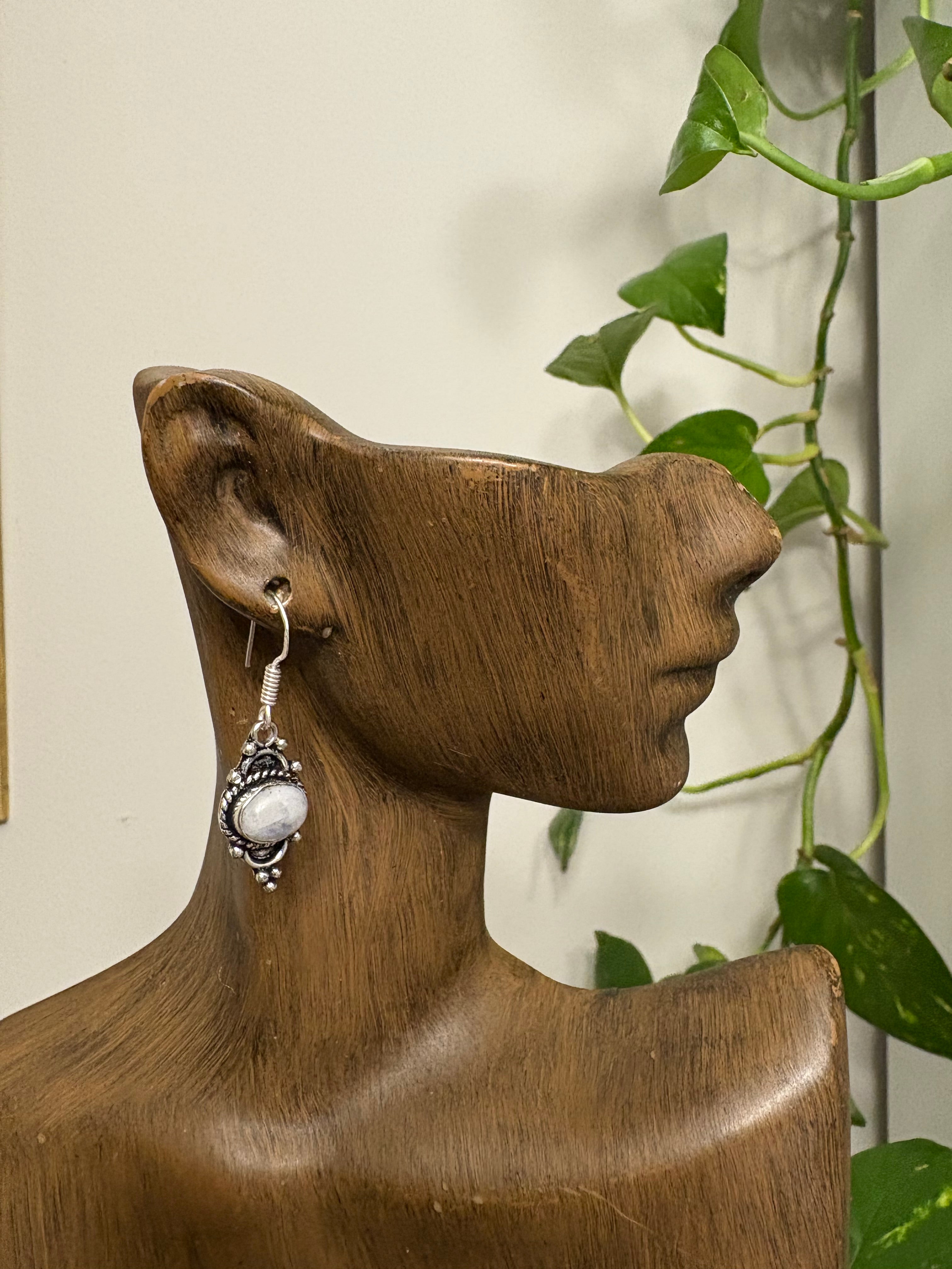 Silver Moonstone Earrings