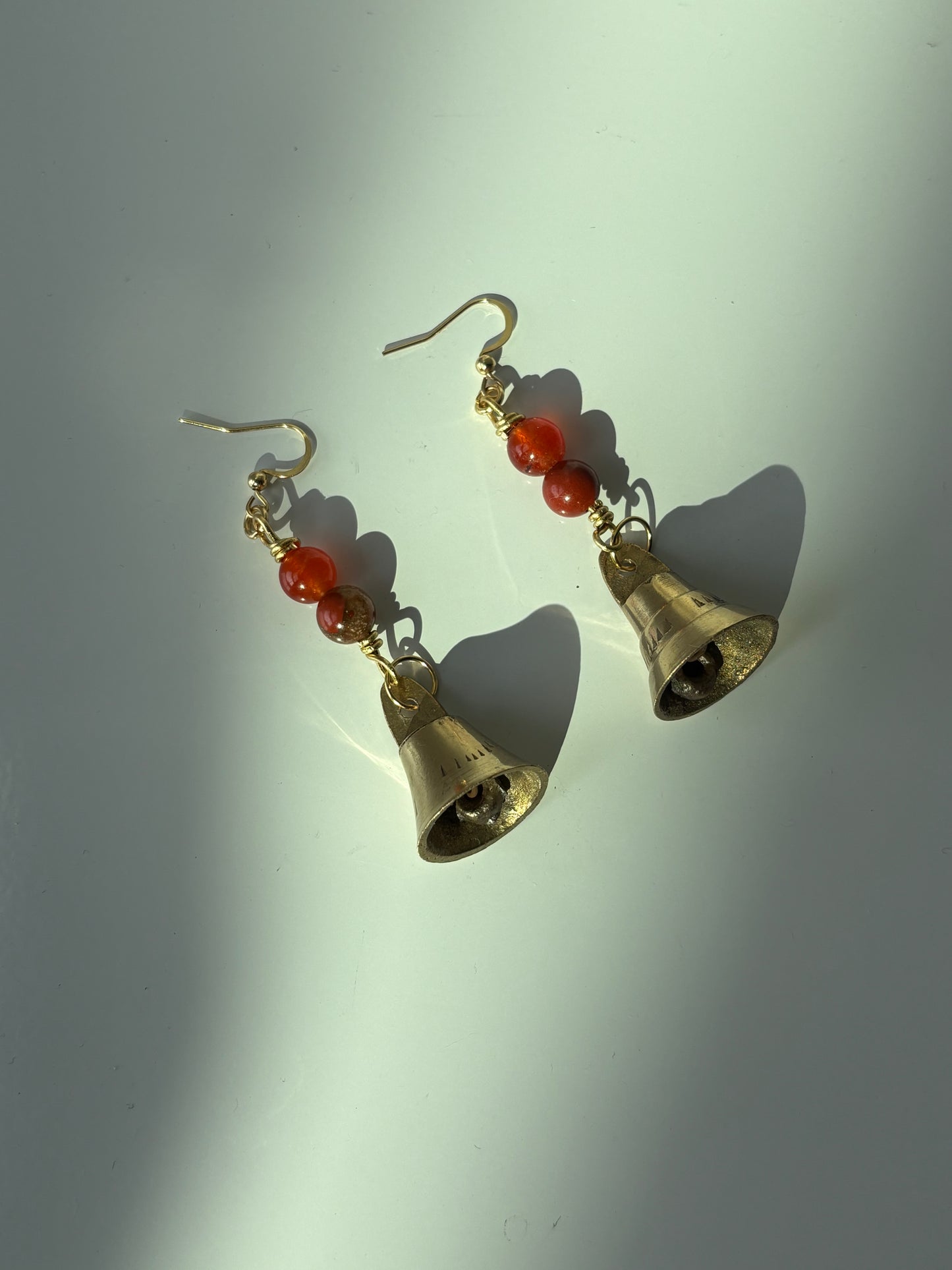 Carnelian & Red Jasper Altar Bell Earrings