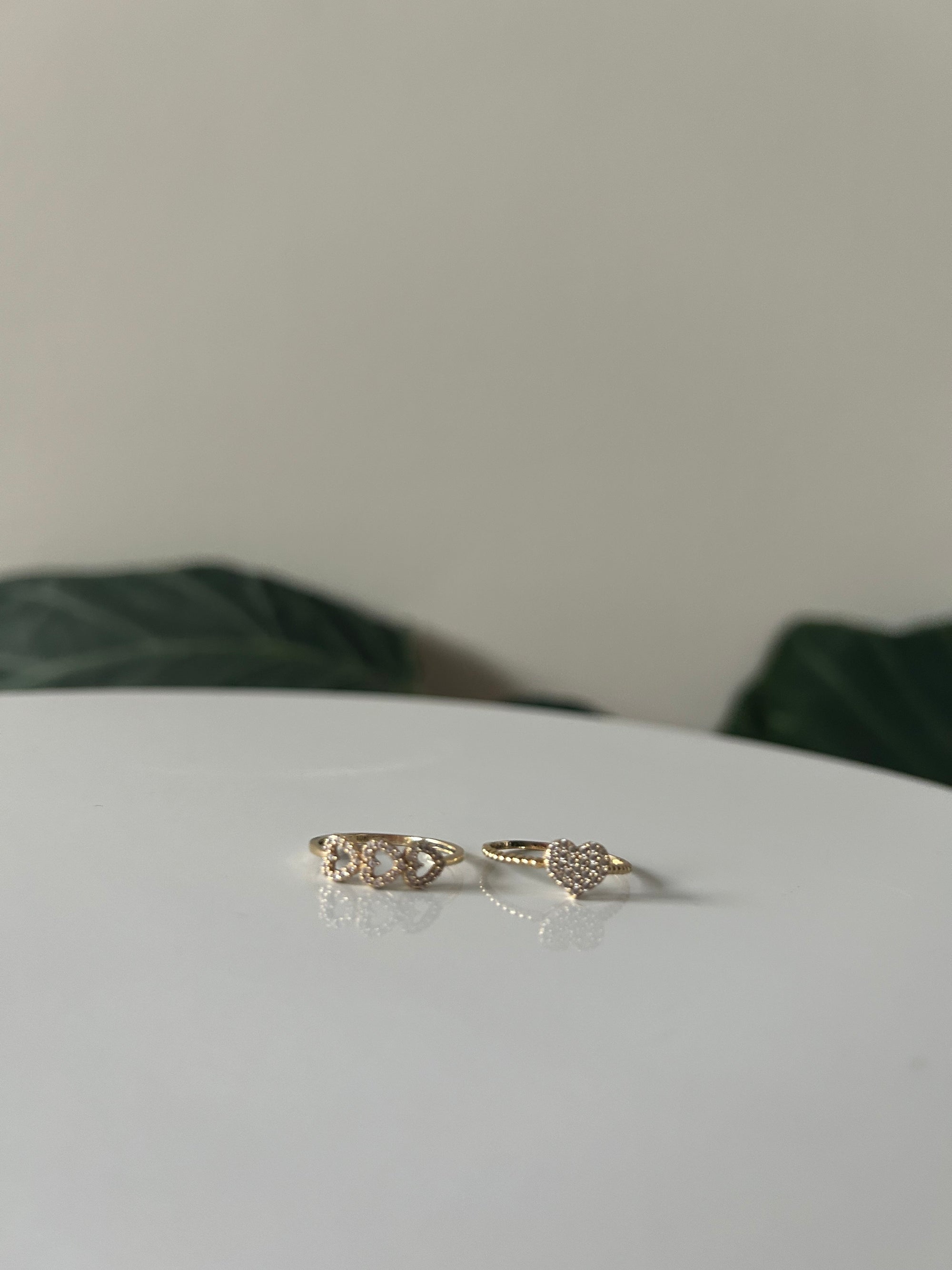 10k Gold CZ Heart Rings