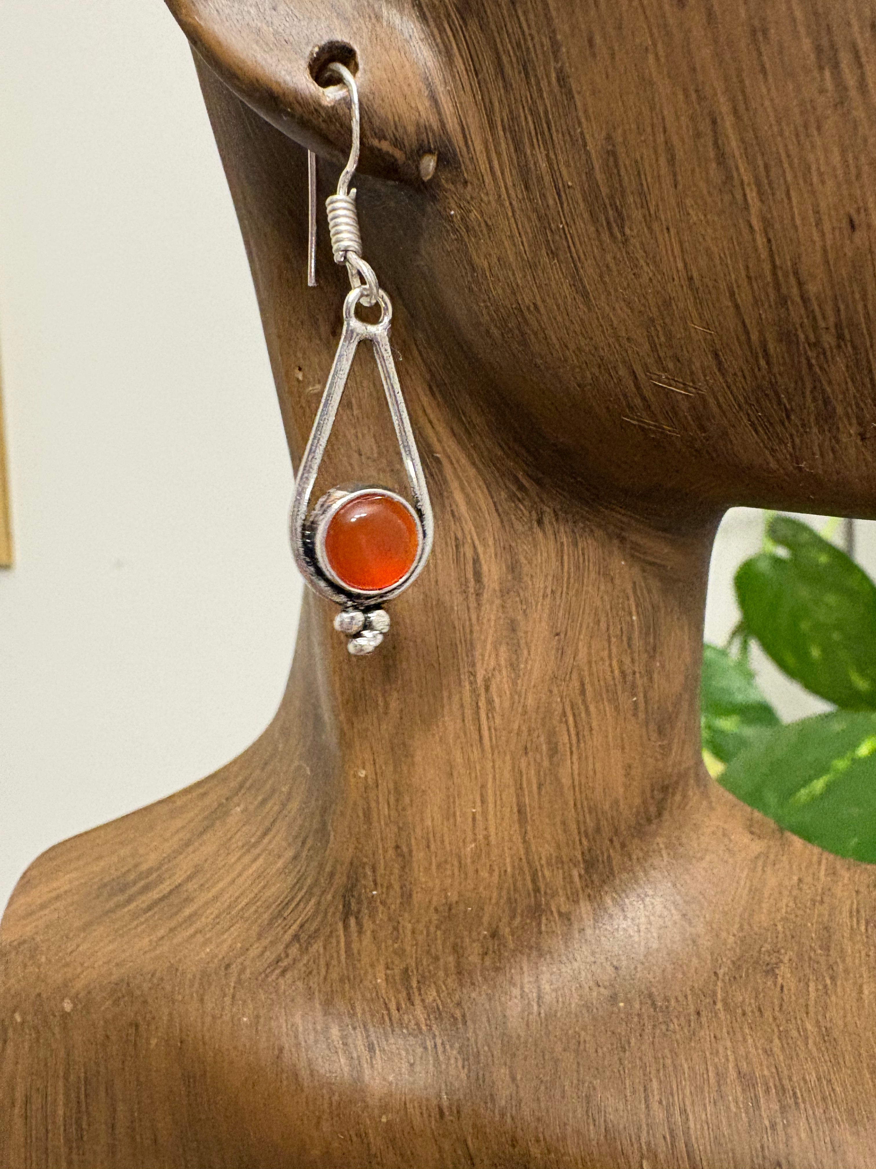 Silver Carnelian Earrings
