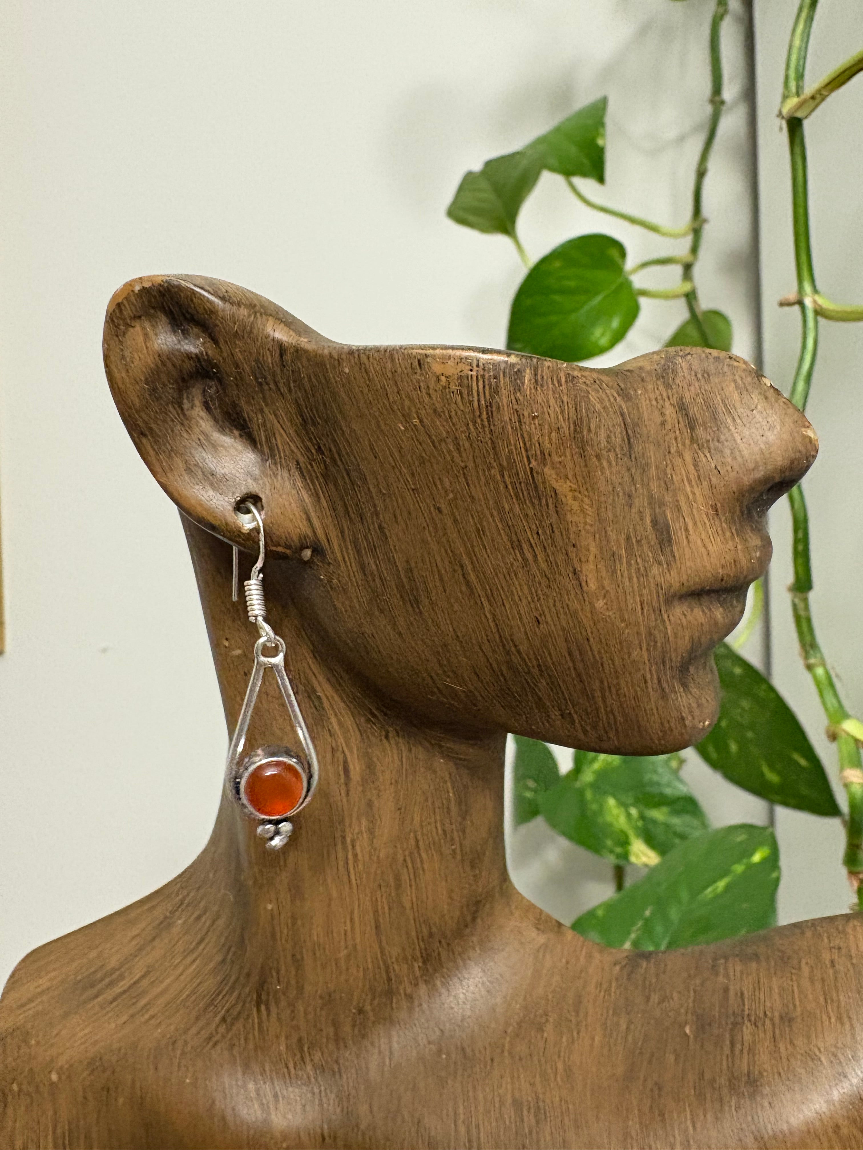 Silver Carnelian Earrings