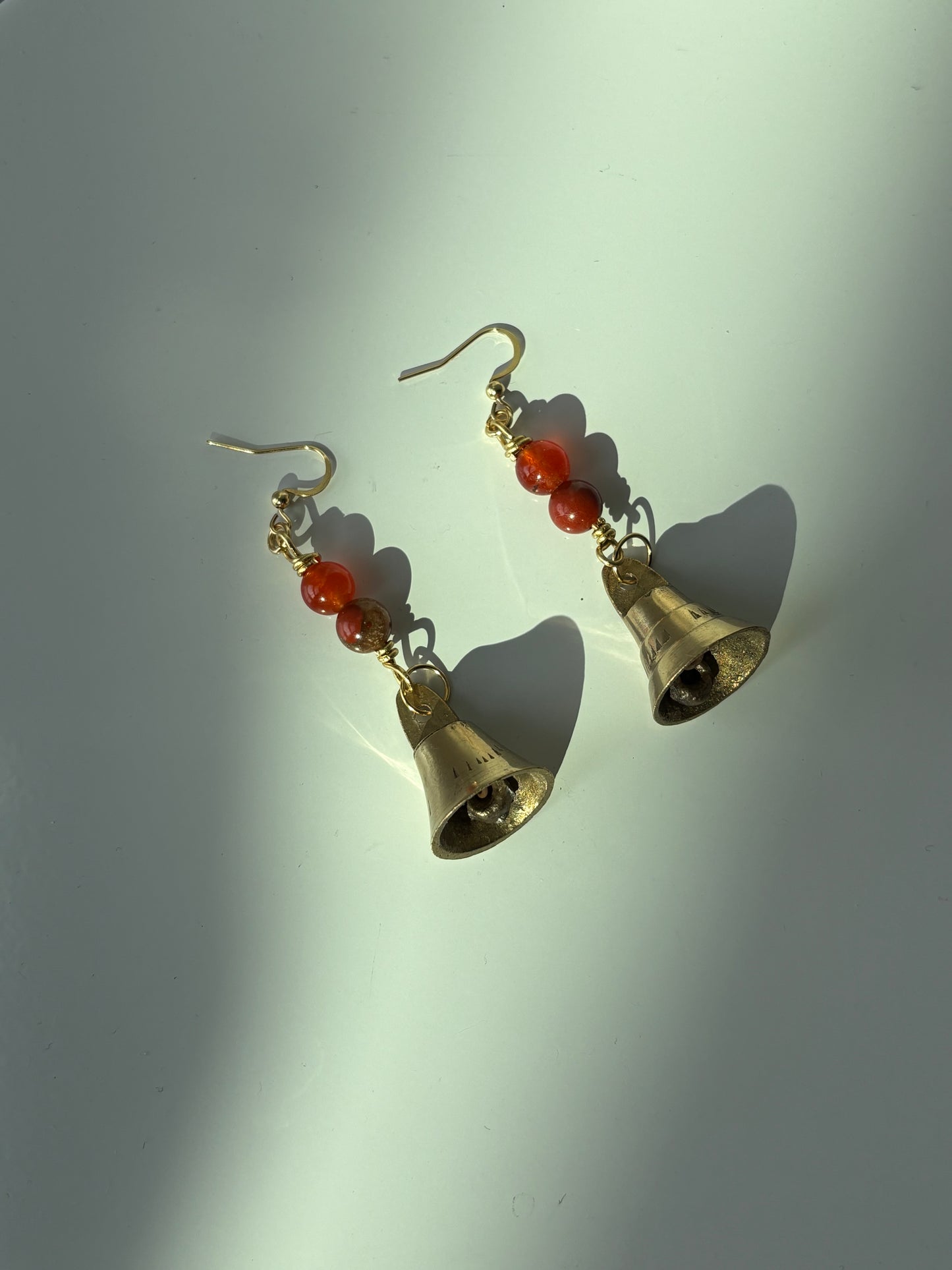 Carnelian & Red Jasper Altar Bell Earrings