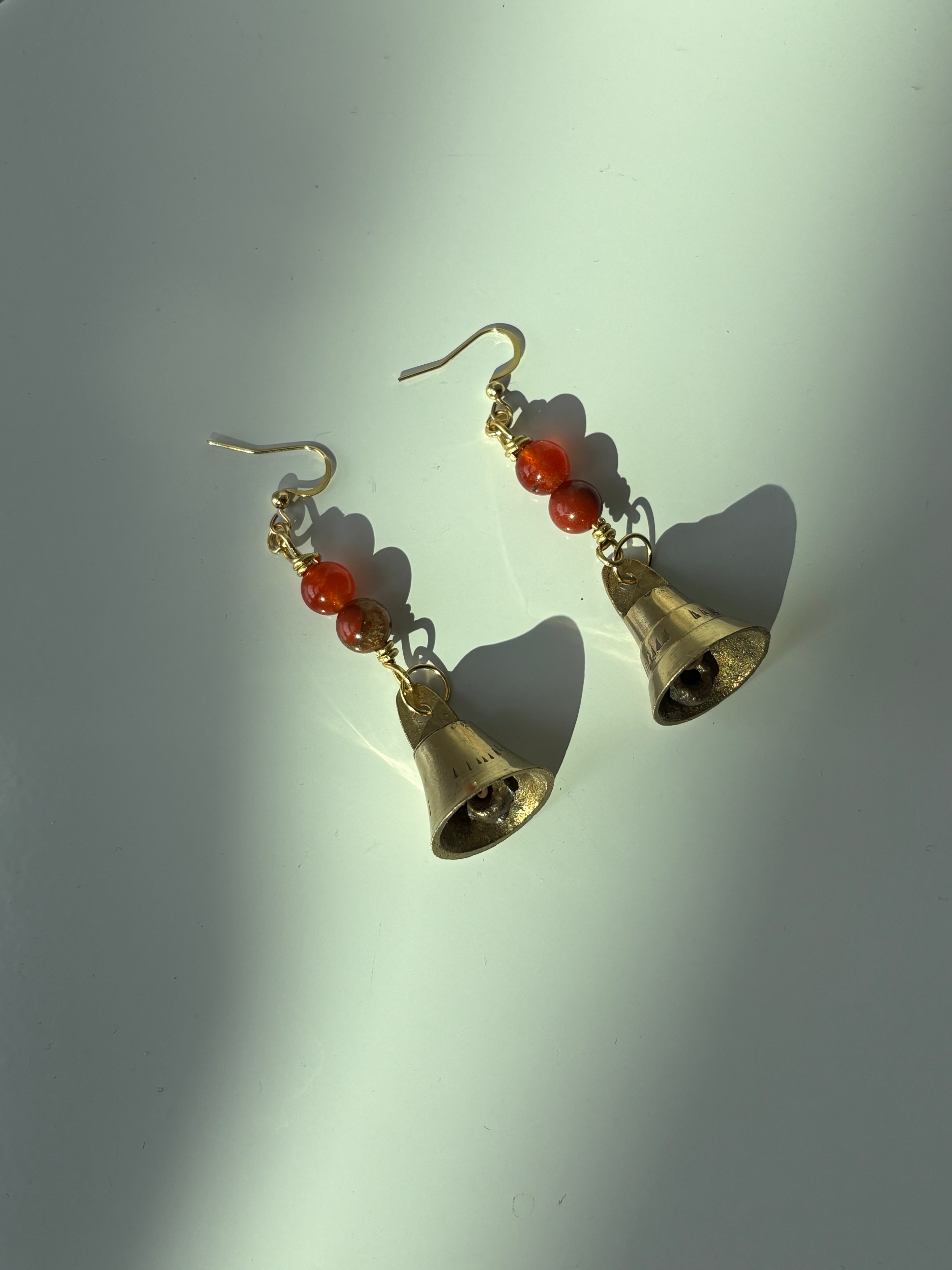 Carnelian & Red Jasper Altar Bell Earrings