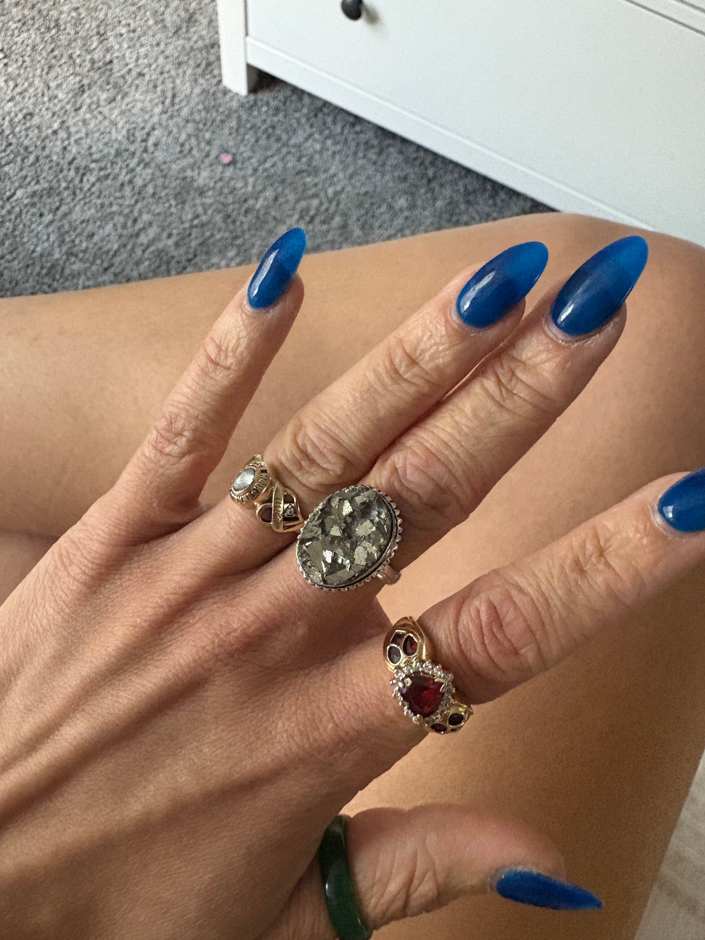 Silver Pyrite Rings