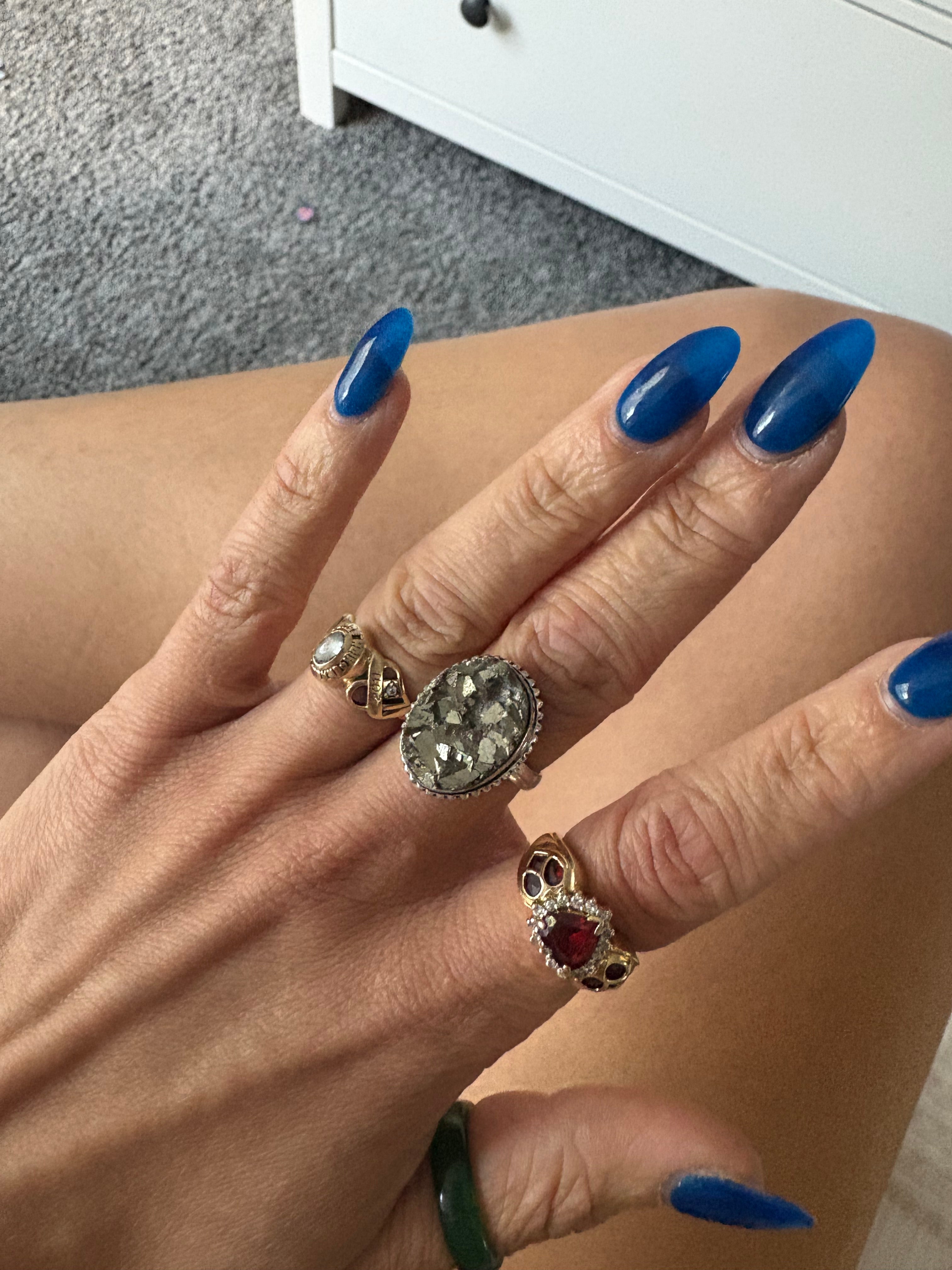 Silver Pyrite Rings