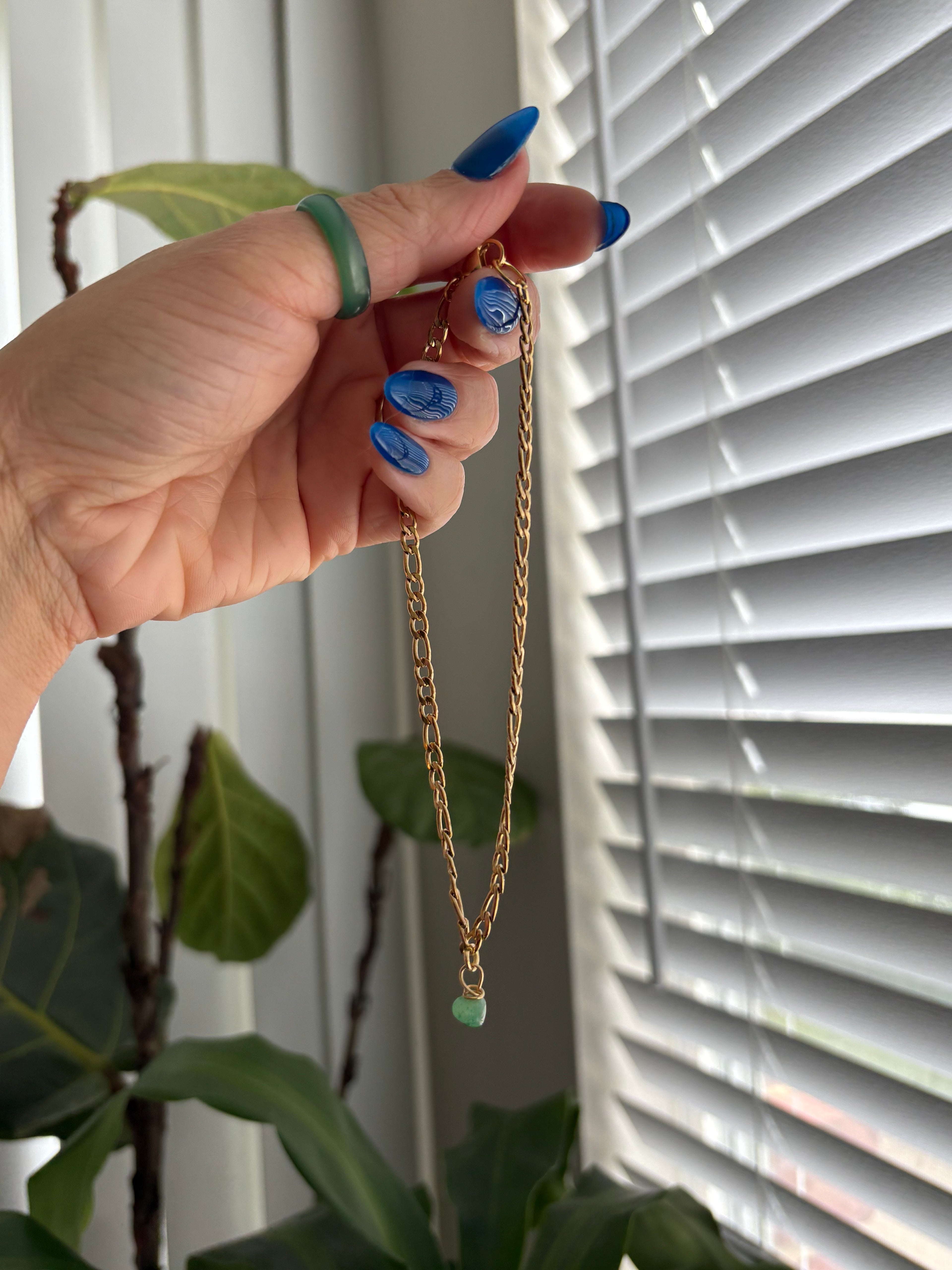 Minimal Crystal Figaro Anklet