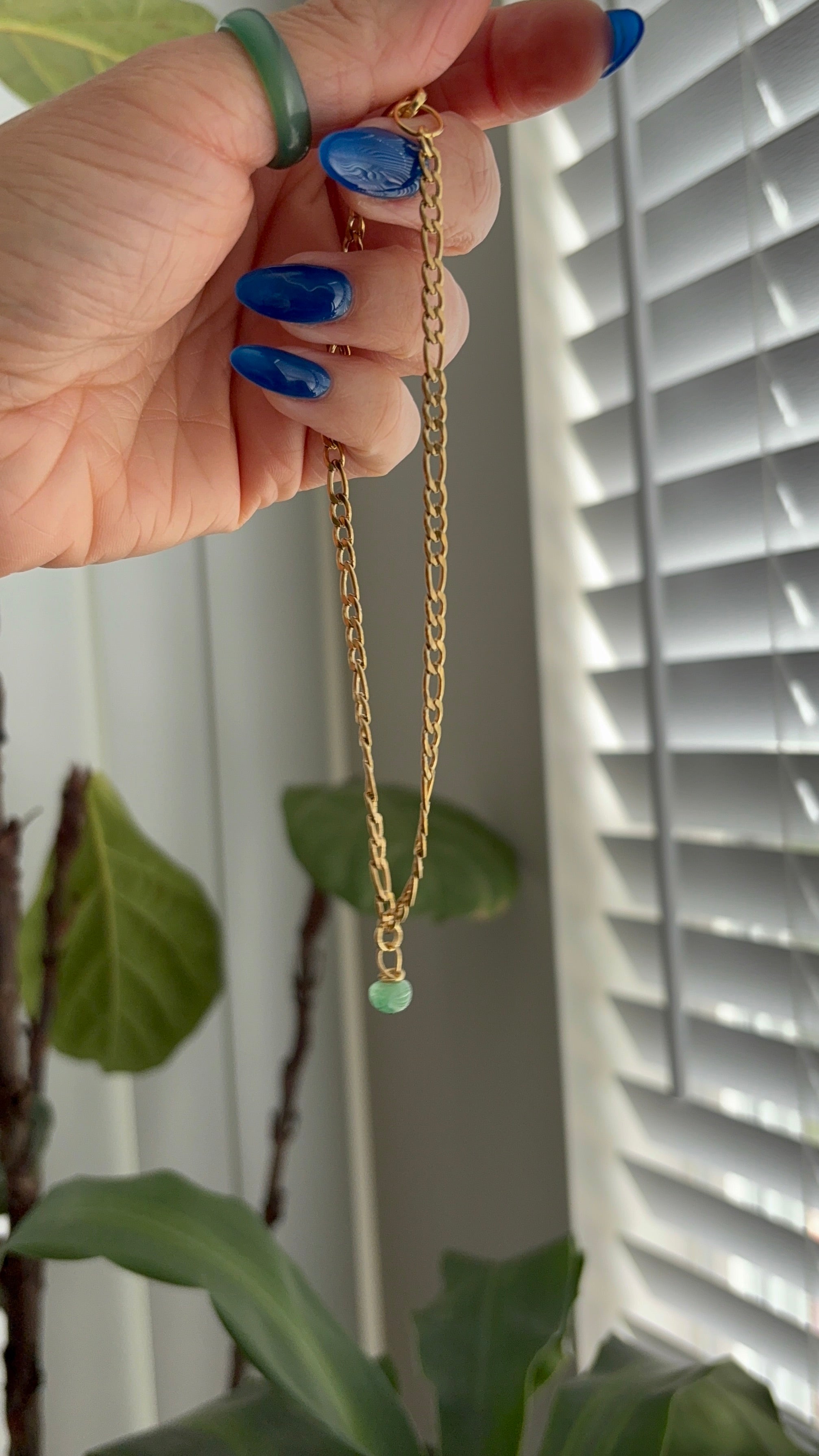 Minimal Crystal Figaro Anklet