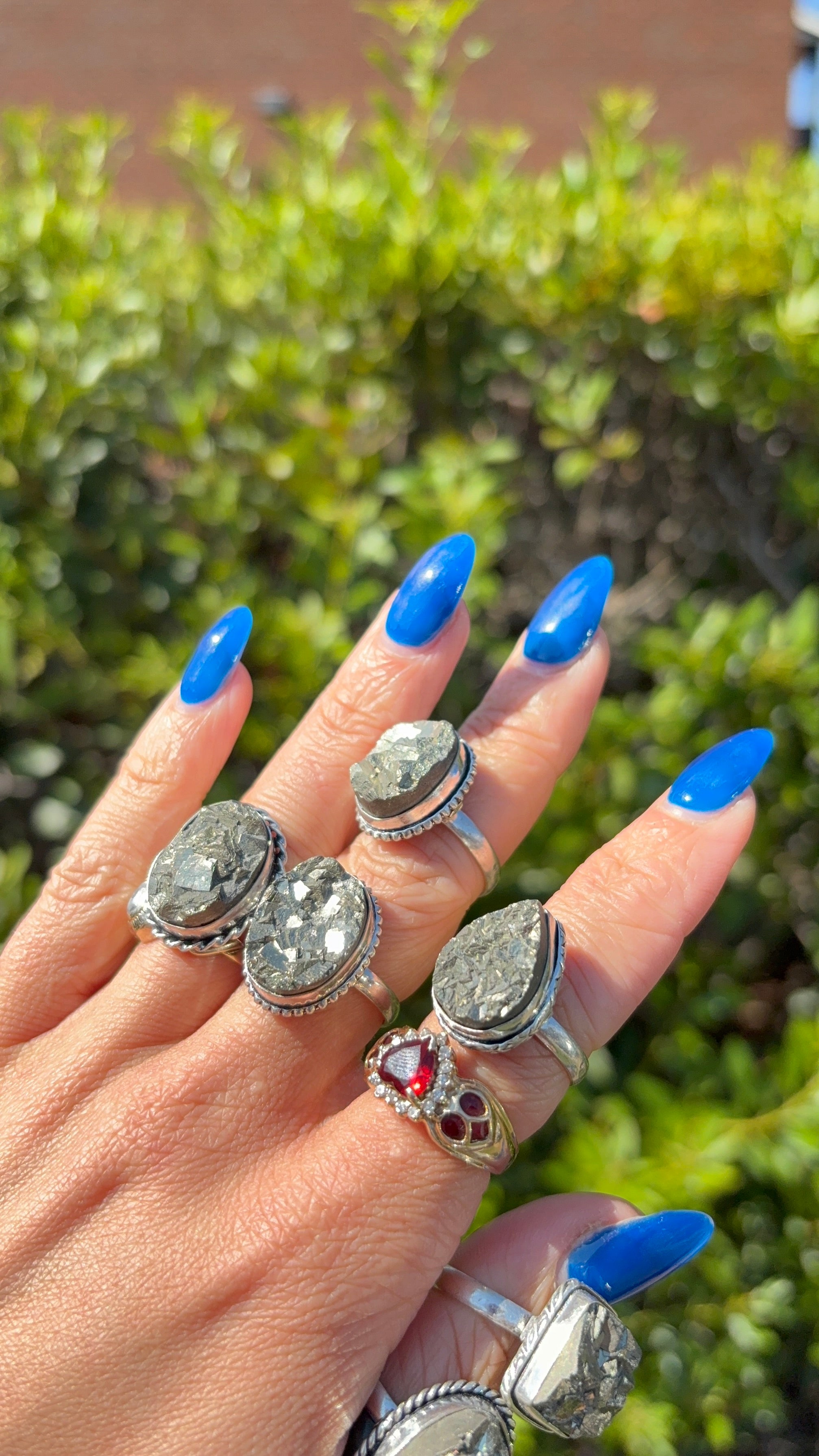 Silver Pyrite Rings