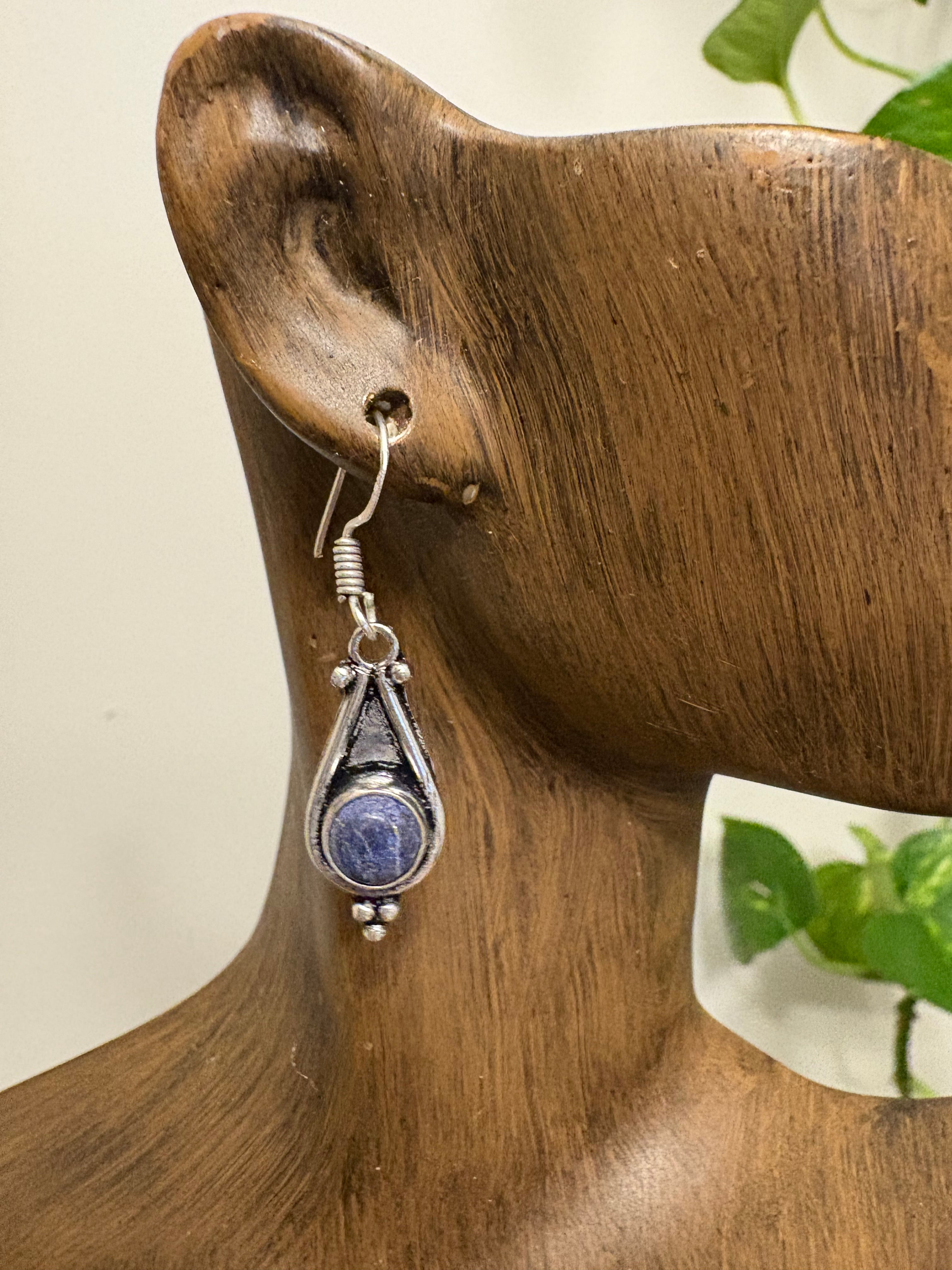 Silver Sodalite Earrings