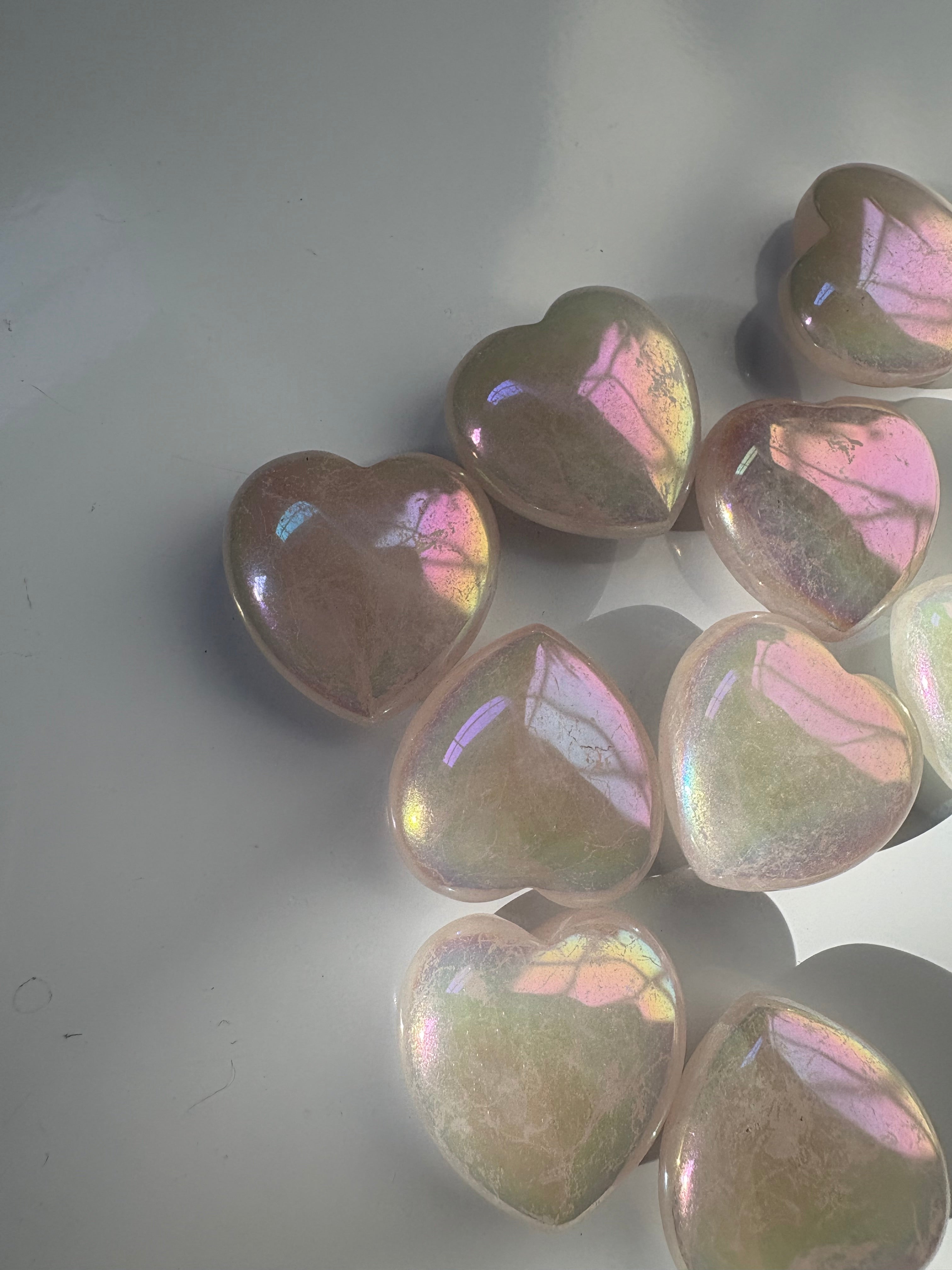 Aura Rose Quartz Heart