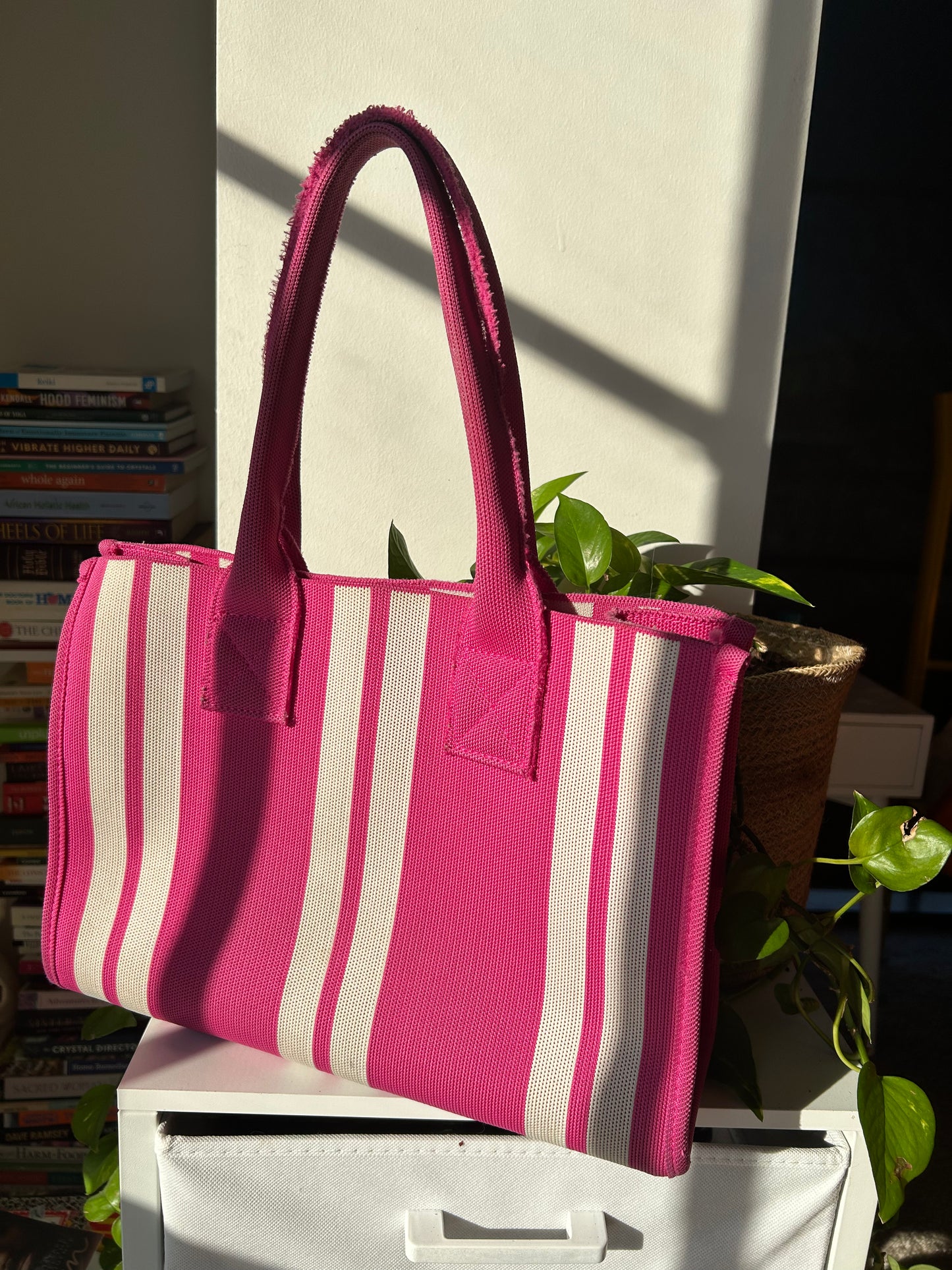 Pink & White Handbag