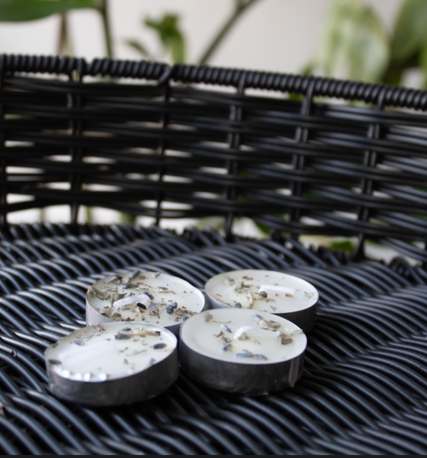 White Tea, Lotus, & Rose Herbal Tea lights