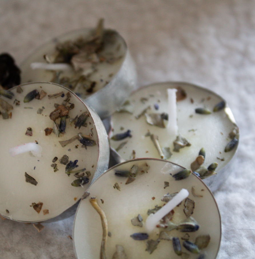 White Tea, Lotus, & Rose Herbal Tea lights